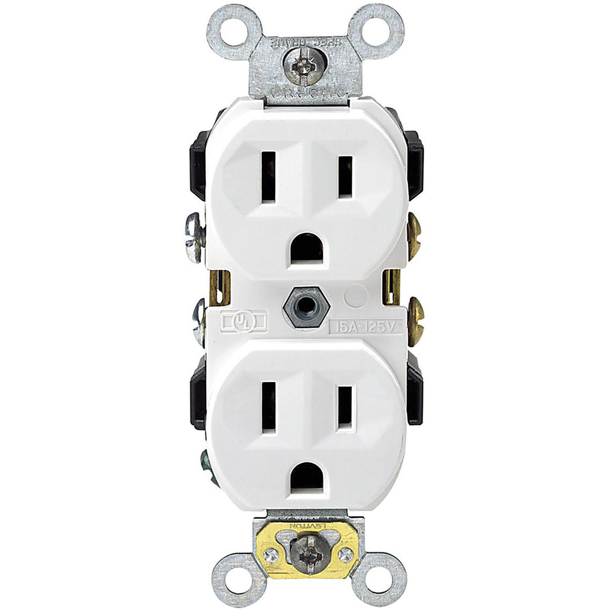 Leviton - 0CR15-0WS - 15 amps 125 V Duplex White Outlet 5-15R 1 pk
