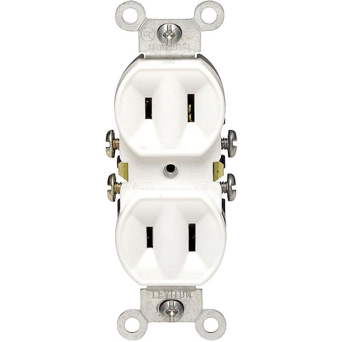 Leviton - 00223-00W - 15 amps 125 volt Duplex White Outlet 1-15R - 1/Pack
