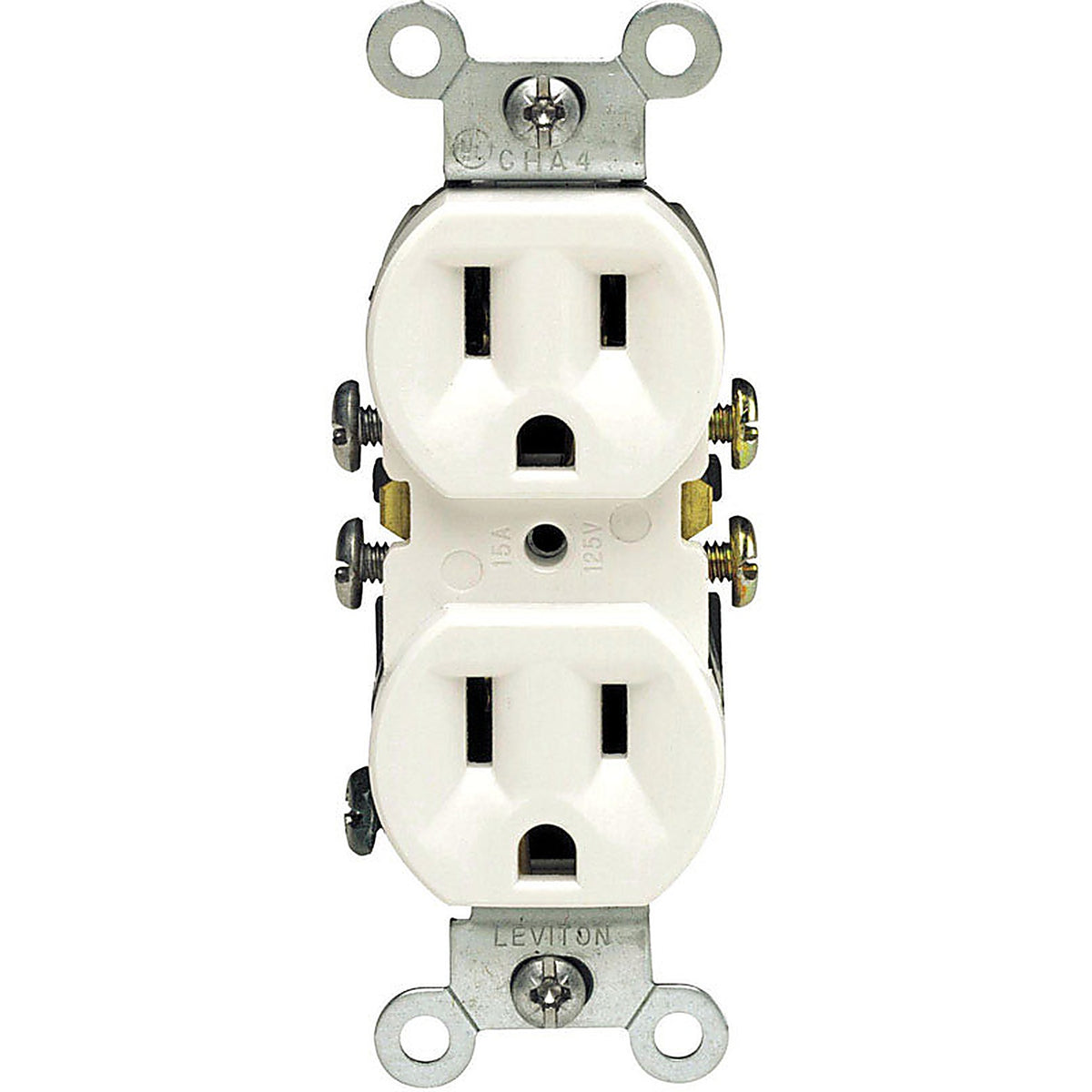 Leviton - 05320-WCP - 15 amps 125 volt Duplex White Outlet 5-15R - 1/Pack