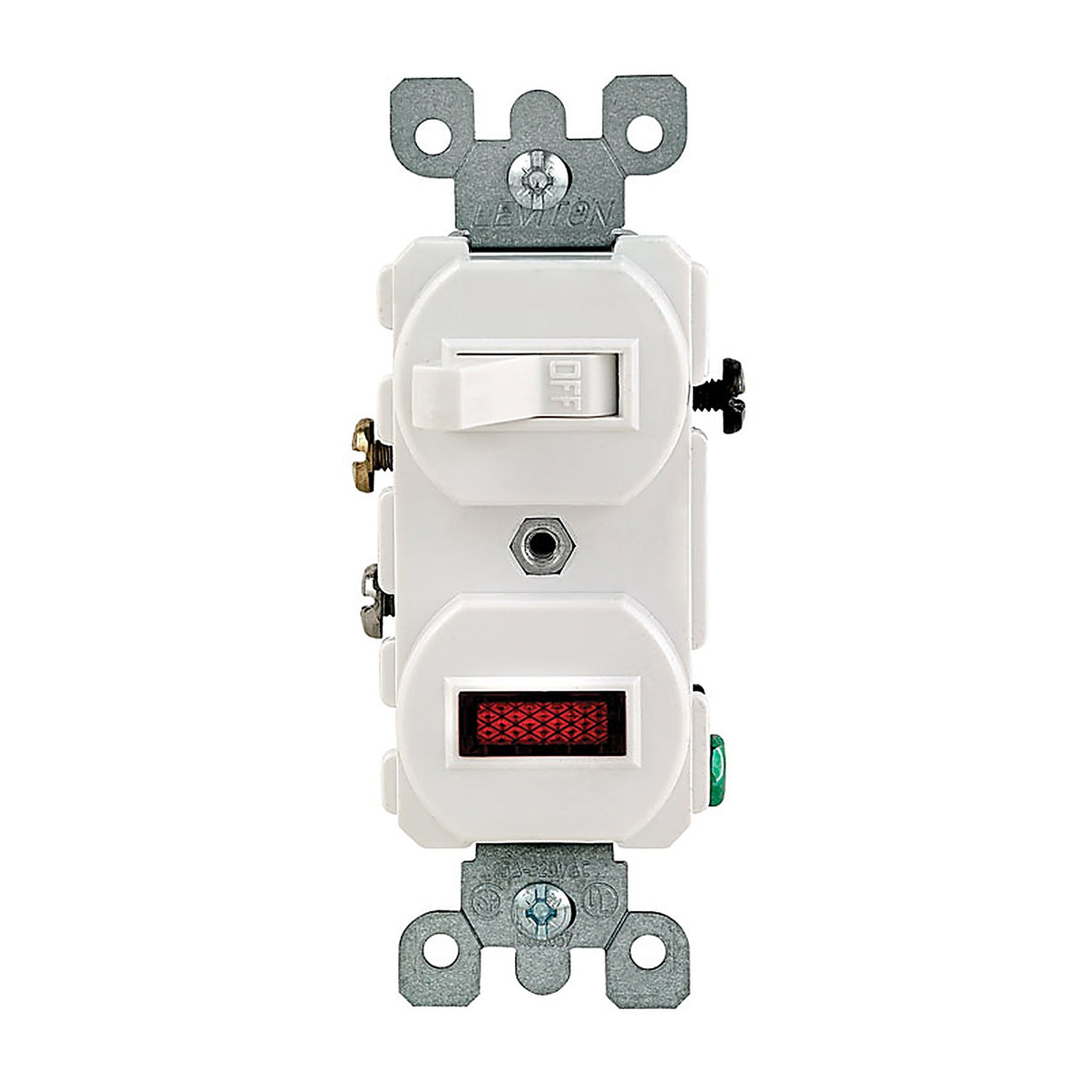 Leviton - 05226-0WS - 15 amps Single Pole Combination Switch w/ Pilot White - 1/Pack