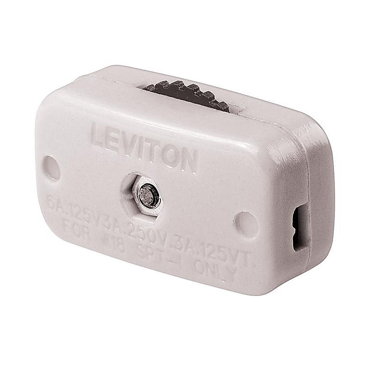 Leviton - 00423-3KW - 6 amps Single Pole Feed Through Switch White 1 pk