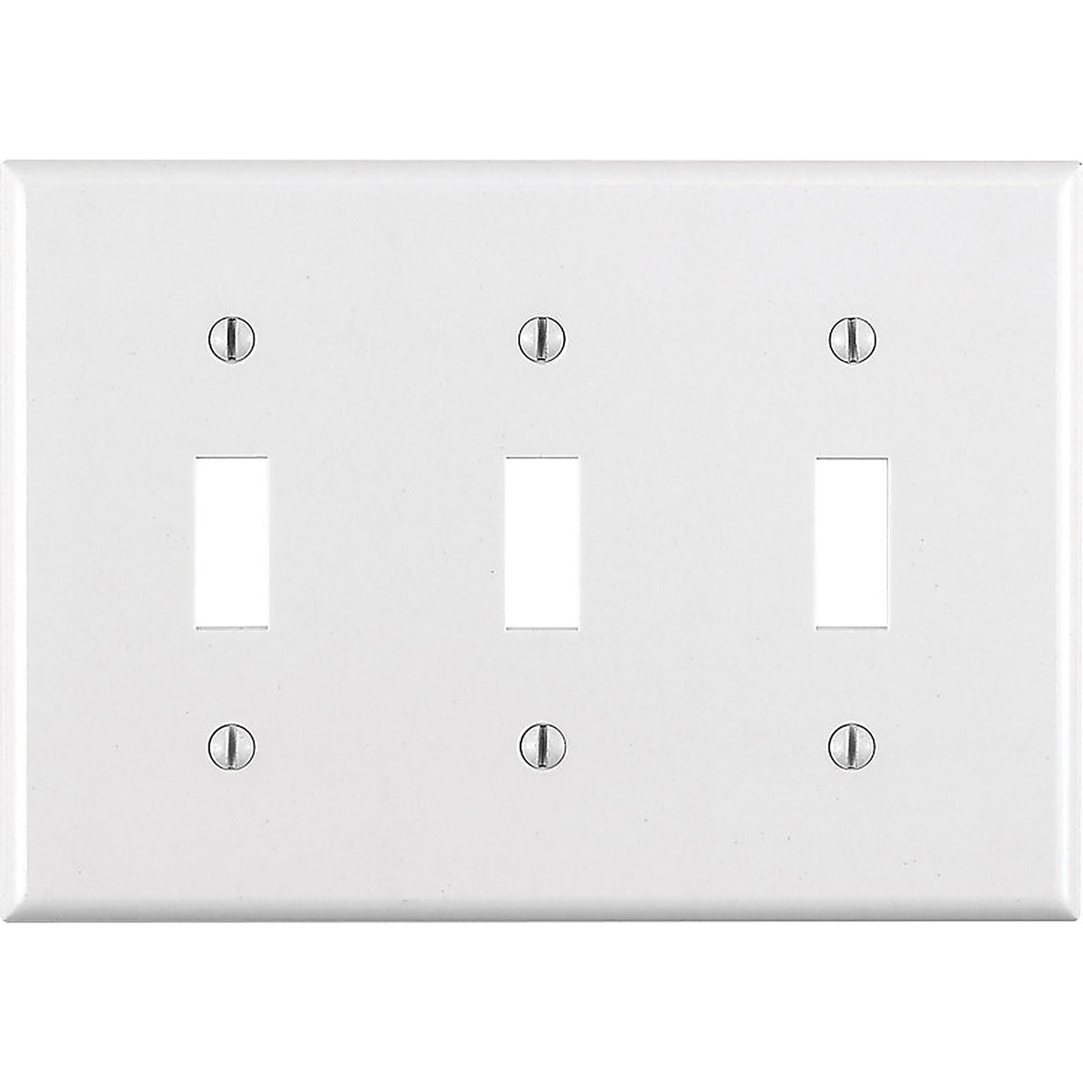 Leviton - 88011-000 - White 3 gang Thermoset Plastic Toggle Wall Plate - 1/Pack
