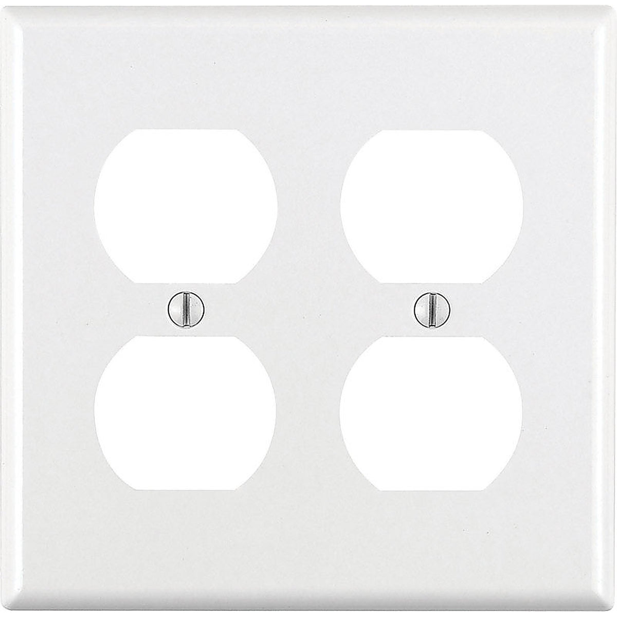 Leviton - 88016-000 - White 2 gang Thermoset Plastic Duplex Outlet Wall Plate - 1/Pack