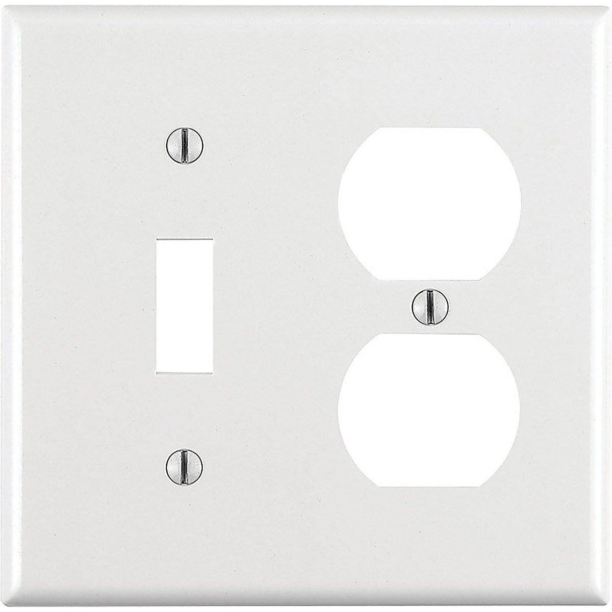 Leviton - 88005-000 - White 2 gang Thermoset Plastic Duplex/Toggle Wall Plate - 1/Pack