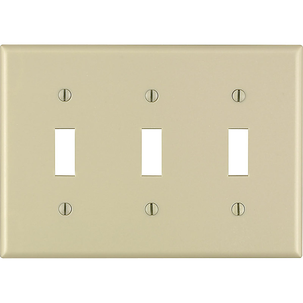 Leviton - 86011-000 - Ivory 3 gang Thermoset Plastic Toggle Wall Plate - 1/Pack