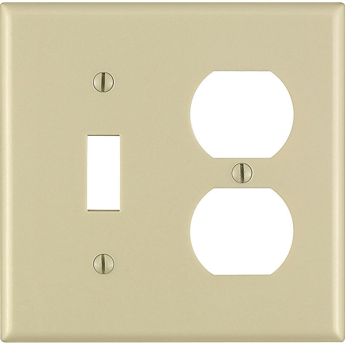 Leviton - 86005-000 - Ivory 2 gang Thermoset Plastic Duplex/Toggle Wall Plate - 1/Pack