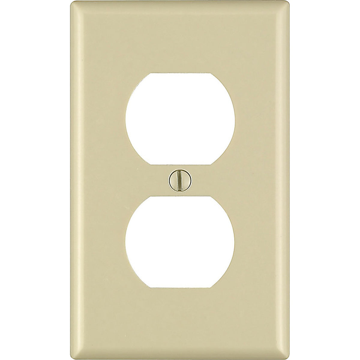 Leviton - 86003-000 - Ivory 1 gang Thermoset Plastic Duplex Outlet Wall Plate - 1/Pack