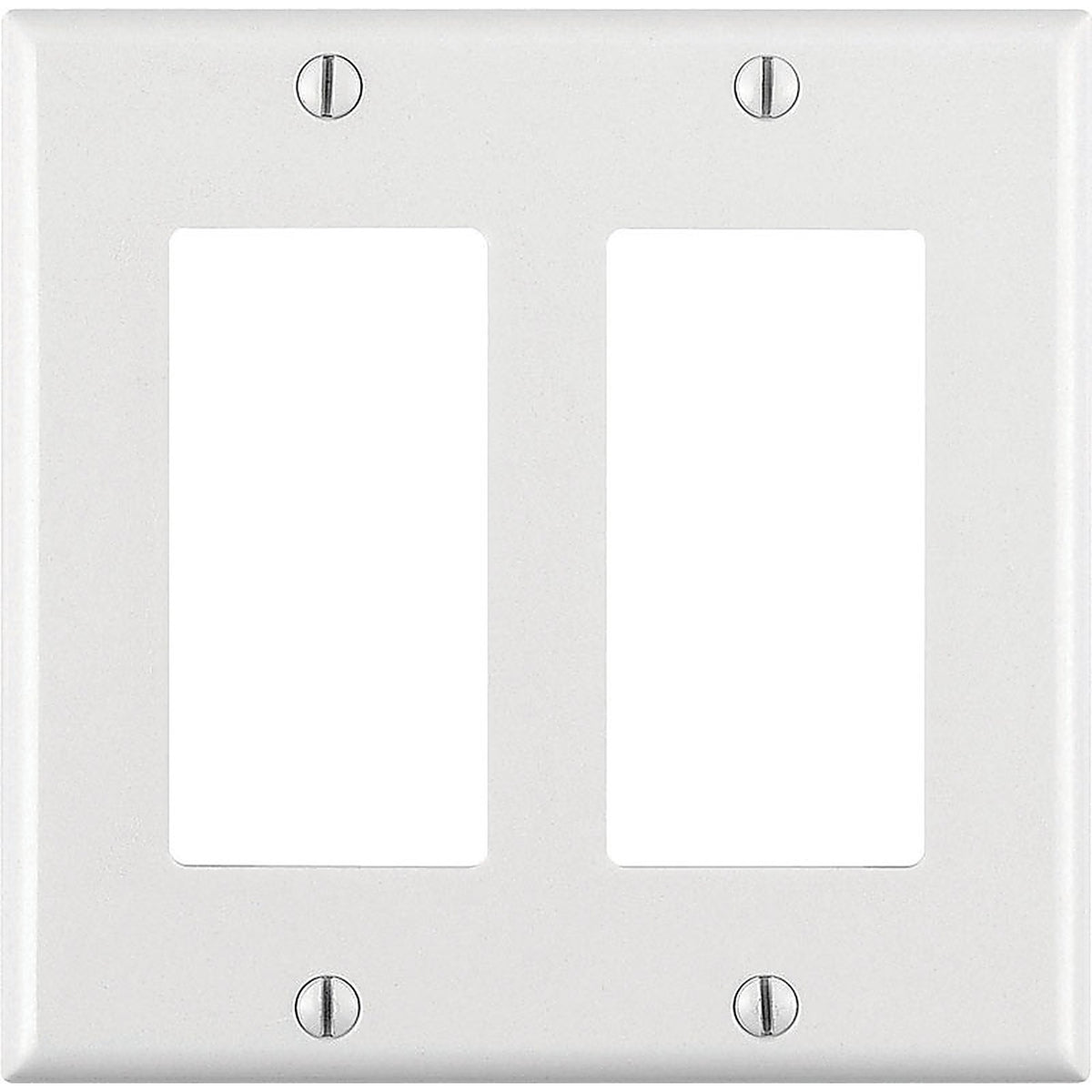 Leviton - 80409-00W - White 2 gang Thermoset Plastic GFCI/Rocker Wall Plate - 1/Pack
