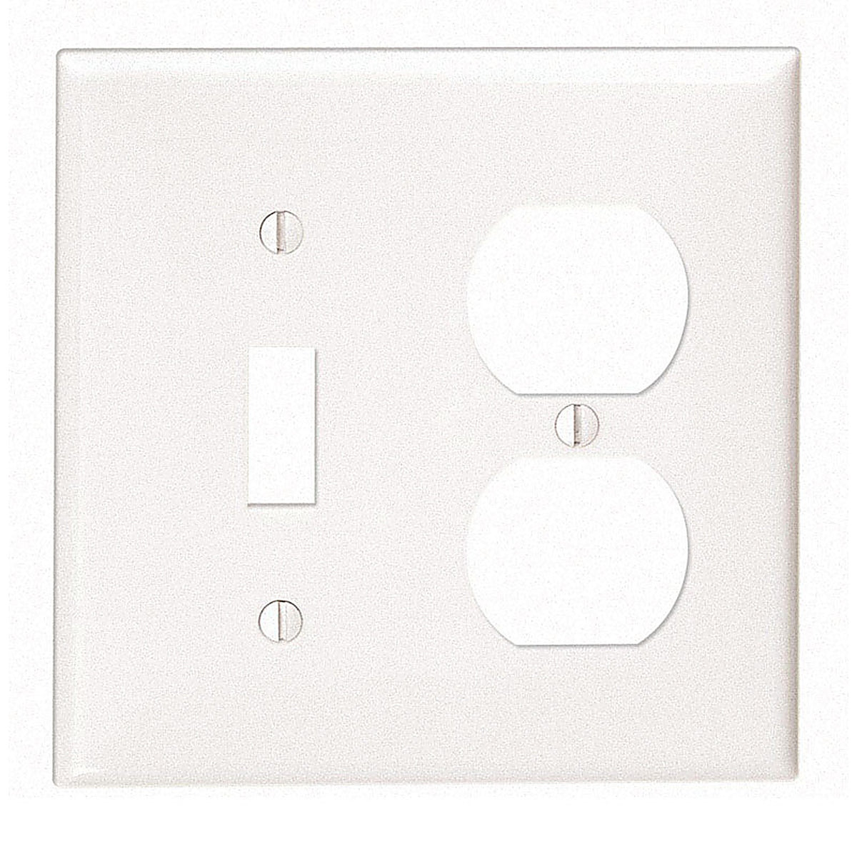 Leviton - 80705-00W - White 2 gang Thermoplastic Nylon Duplex/Toggle Wall Plate 1 pk