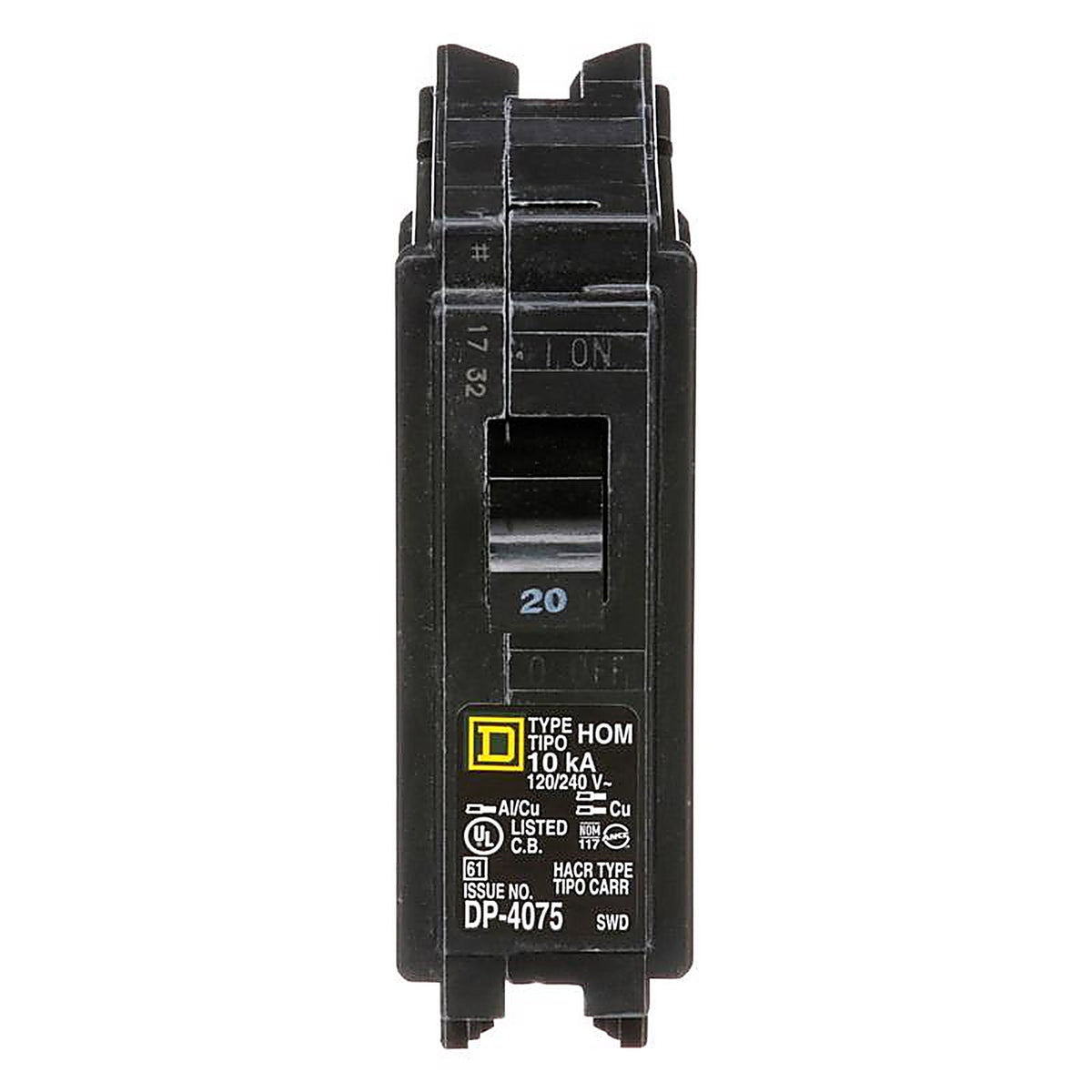 Square D - HOM120C - HomeLine 20 amps Plug In Single Pole Circuit Breaker