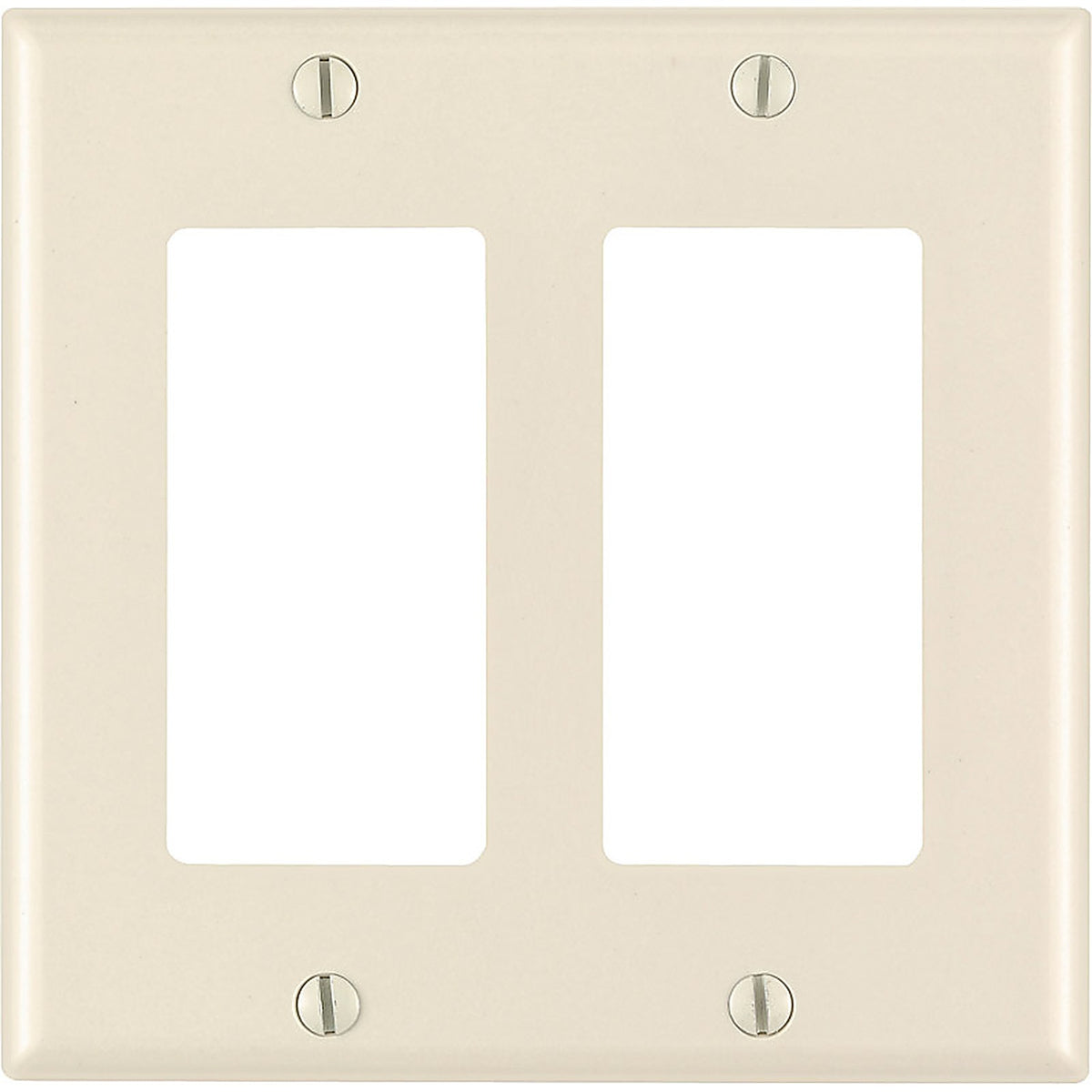 Leviton - 80409-00T - Decora Light Almond 2 gang Thermoset Plastic GFCI/Rocker Wall Plate - 1/Pack