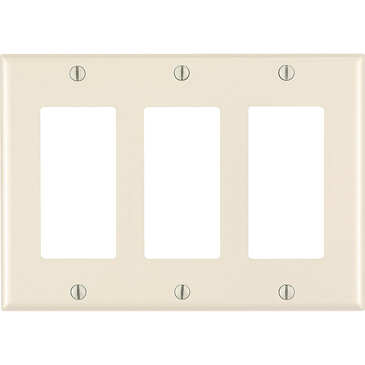 Leviton - 80411-00T - Almond 3 gang Thermoset Plastic GFCI/Rocker Wall Plate - 1/Pack