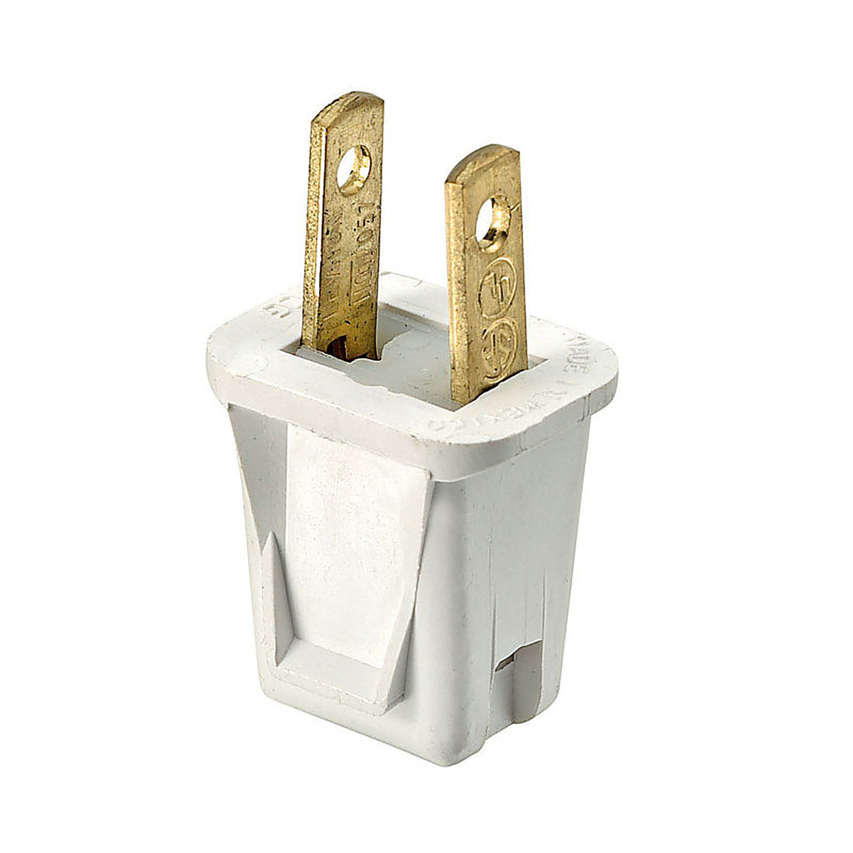 Leviton - C22-00123-00W - Commercial and Residential Thermoplastic Straight Blade Plug 1-15P 20-18 AWG 2 Pole 2 Wire
