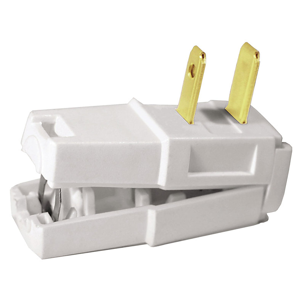 Leviton - C22-00321-00W - Commercial and Residential Thermoplastic Straight Blade Plug 1-15P 18/2 - 16/2 AWG 2 Pole 2 Wire