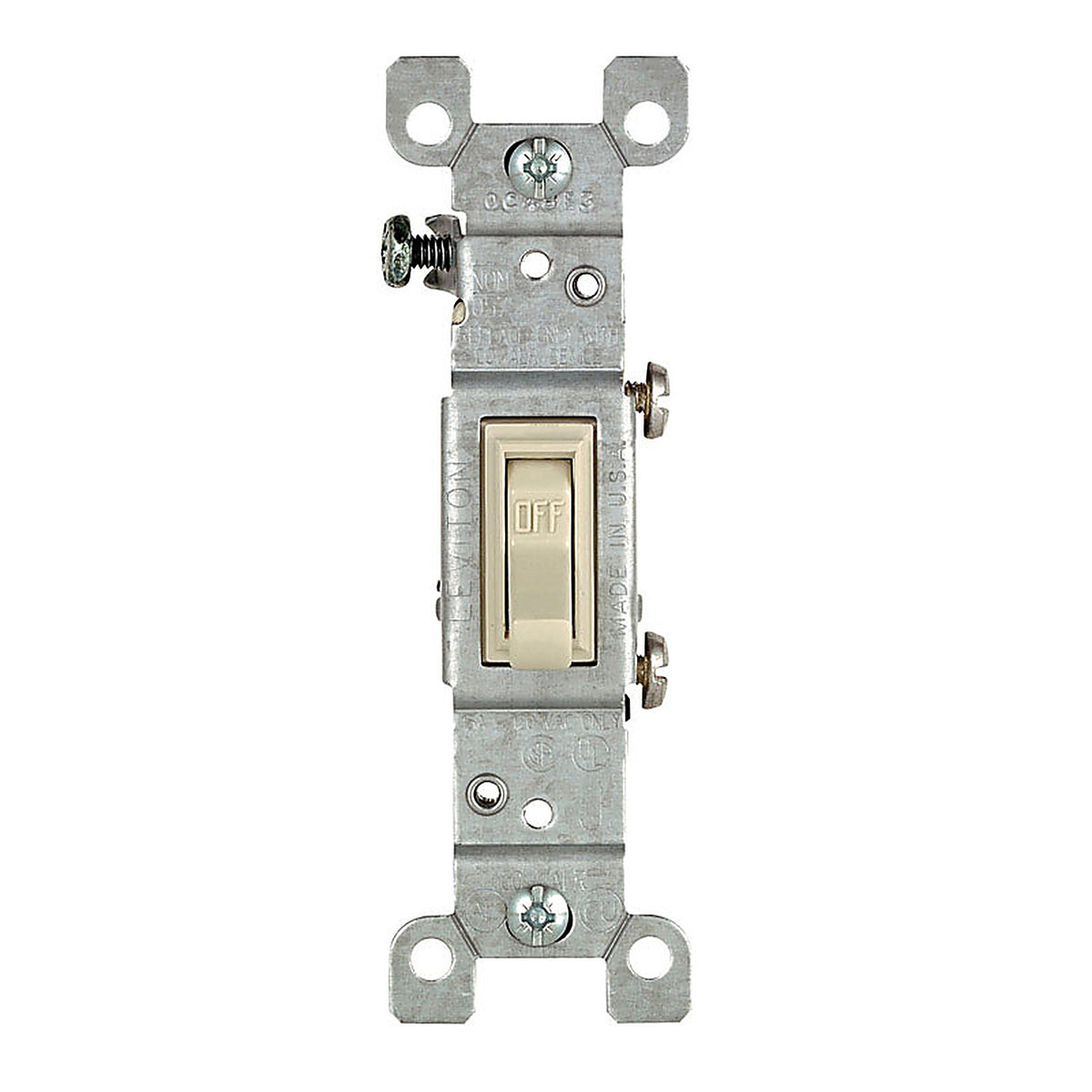 Leviton - 02651-02I - CO/ALR 15 amps Toggle Switch Ivory - 1/Pack