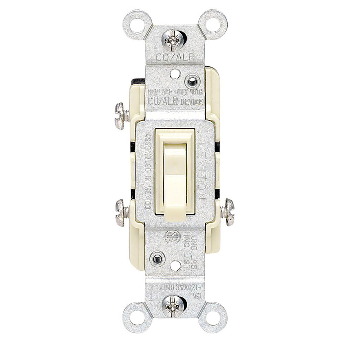 Leviton - 02653-02I - CO/ALR 15 amps Toggle Switch Ivory - 1/Pack