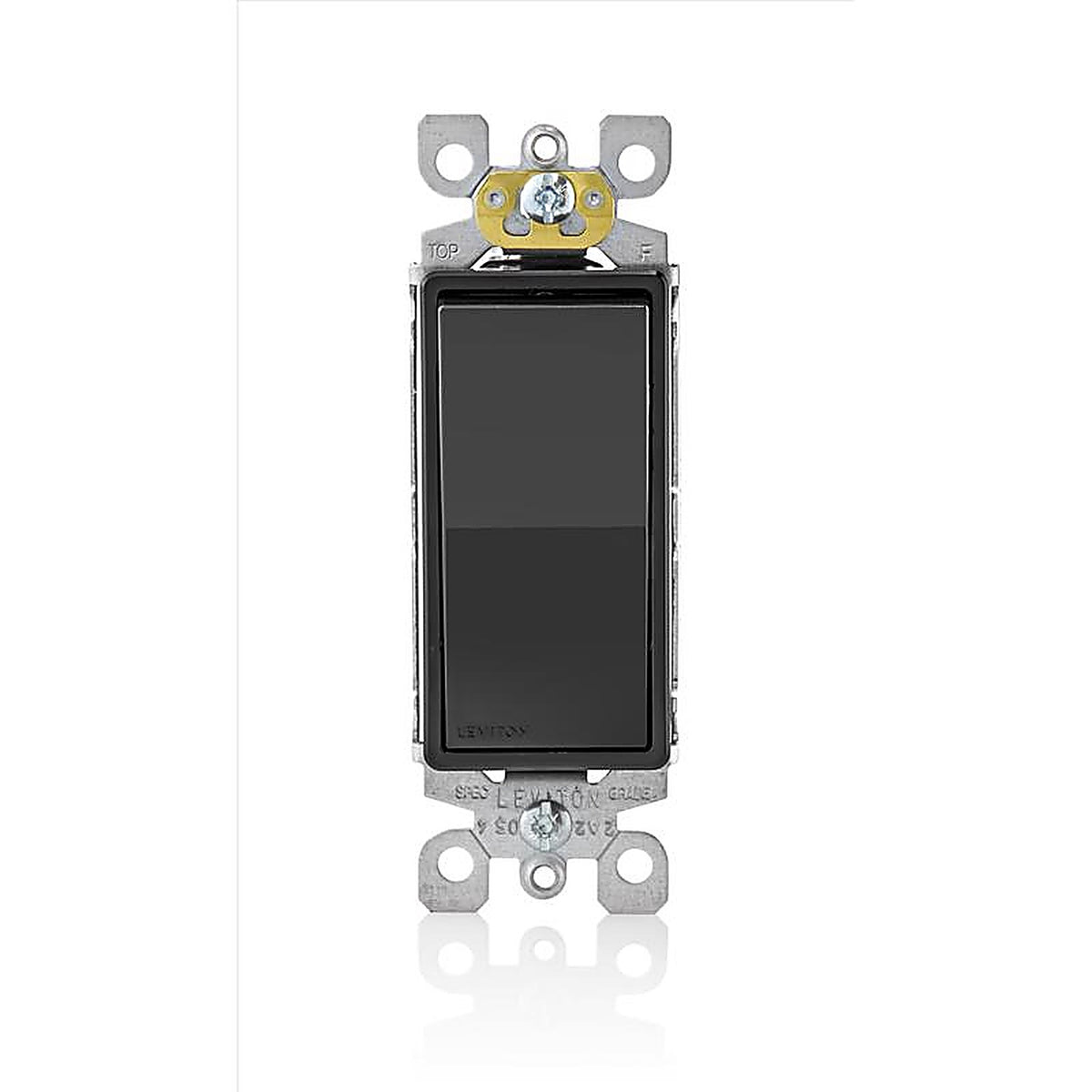 Leviton - 05601-2ES - Decora 15 amps Single Pole Rocker AC Quiet Switch Black - 1/Pack