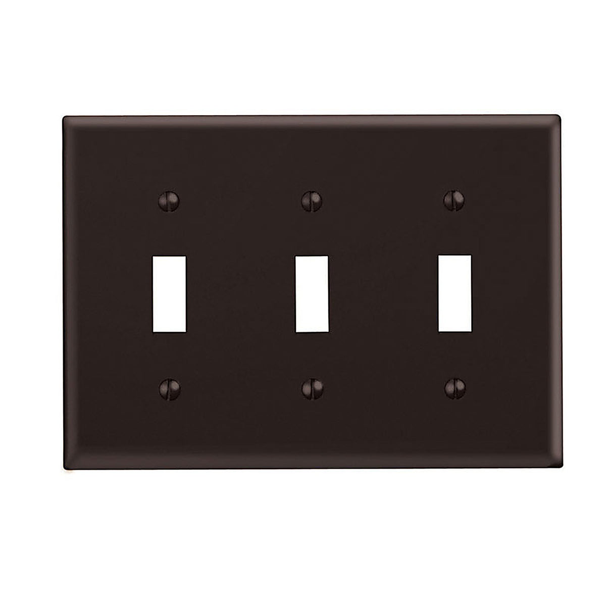 Leviton - 85011-000 - Brown 3 gang Thermoset Plastic Toggle Wall Plate 1 pk