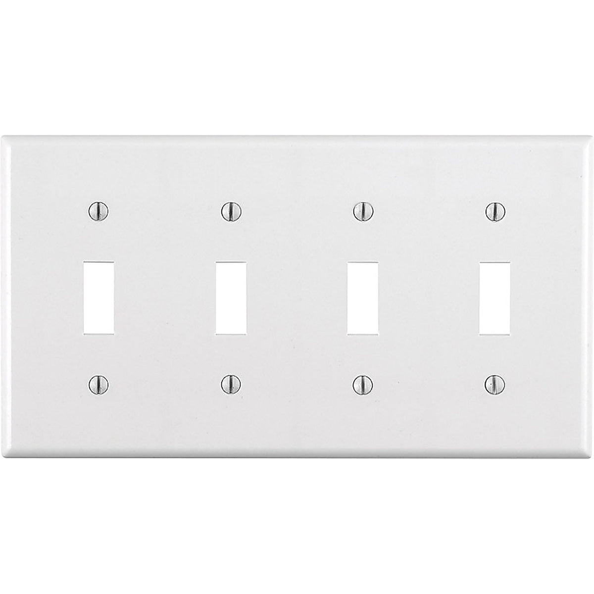 Leviton - 88012-000 - White 4 gang Thermoset Plastic Toggle Wall Plate - 1/Pack