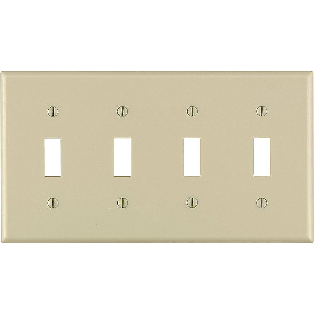 Leviton - 86012-000 - Ivory 4 gang Thermoset Plastic Toggle Wall Plate - 1/Pack
