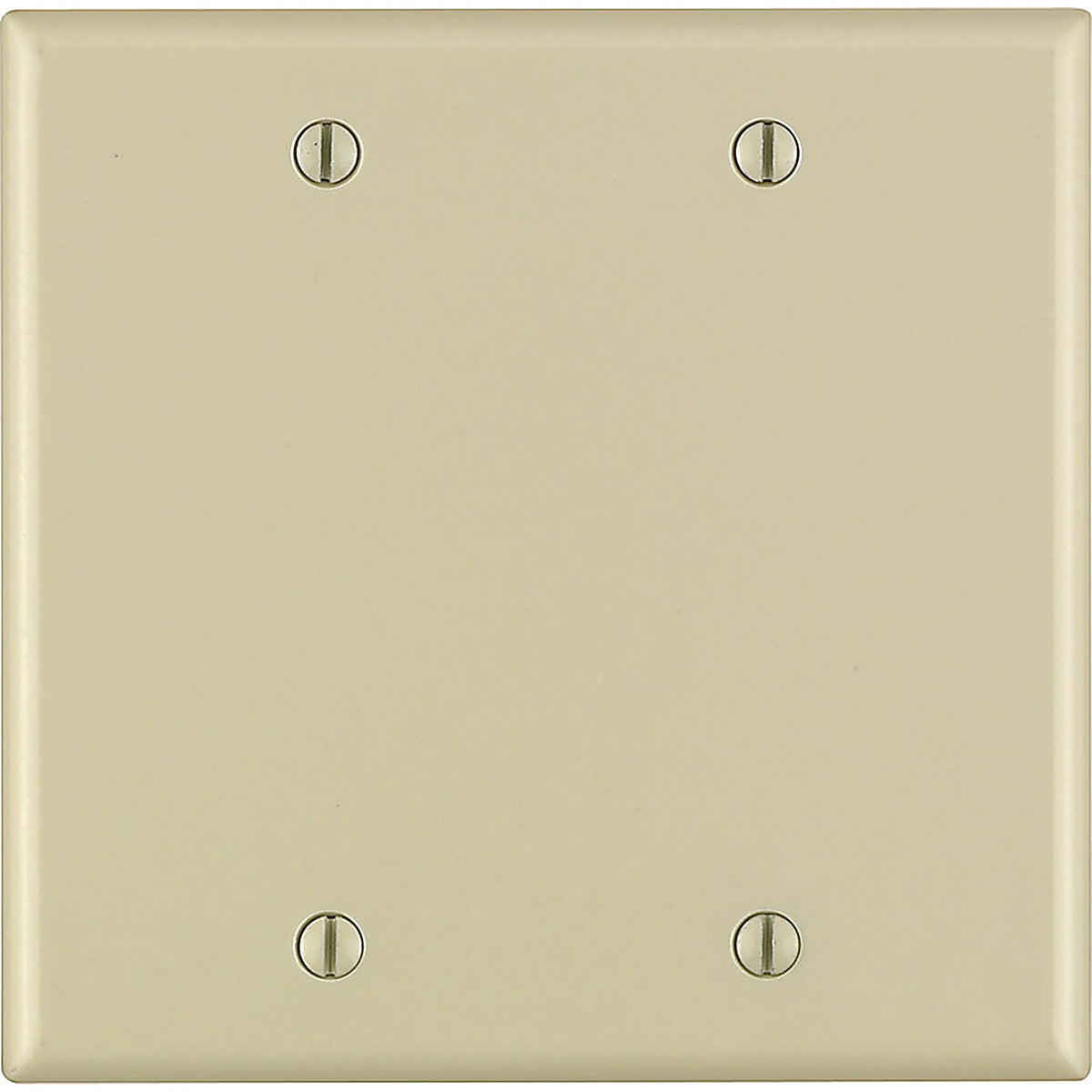 Leviton - 86025-000 - Ivory 2 gang Thermoset Plastic Blank Wall Plate - 1/Pack