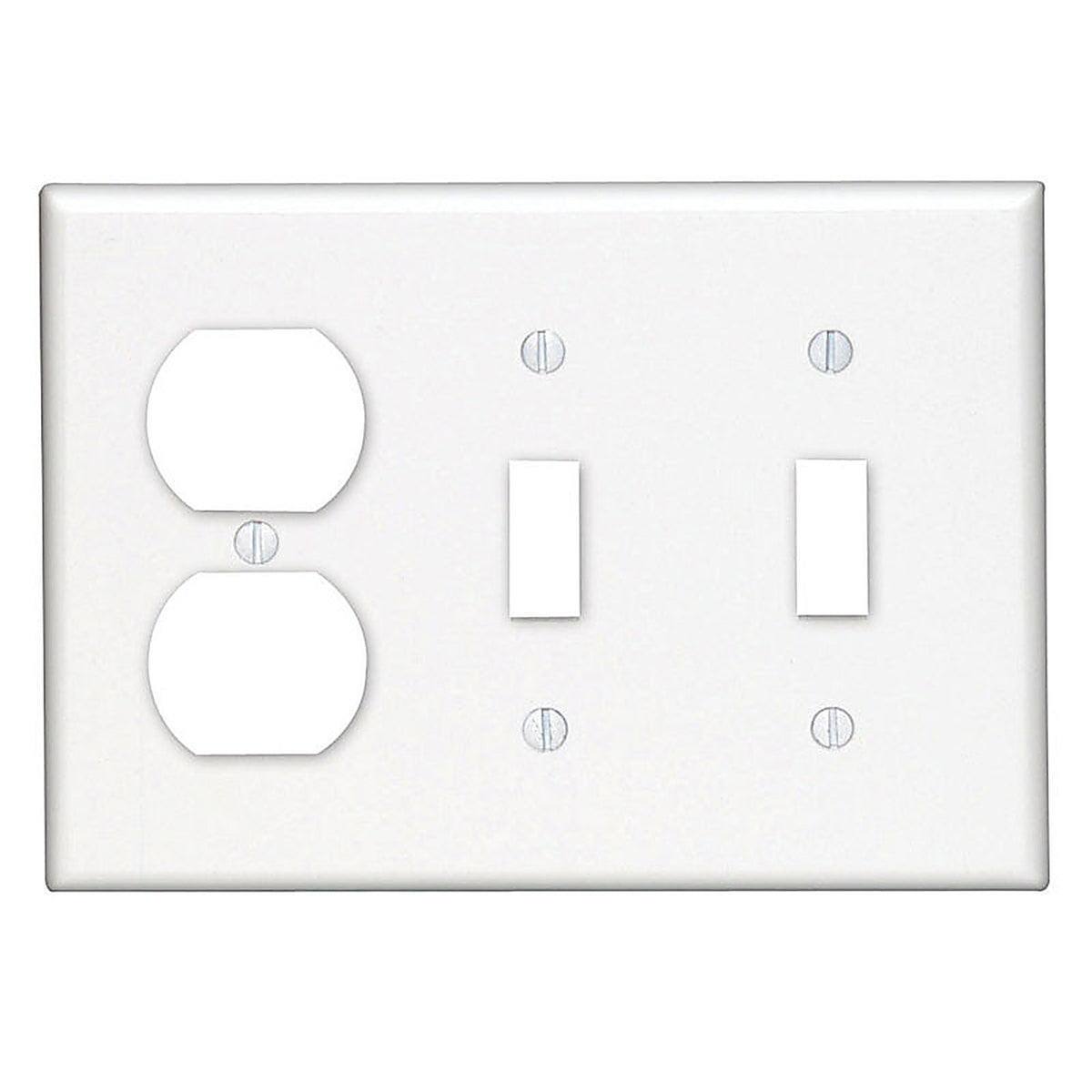 Leviton - 88021-000 - White 3 gang Thermoset Plastic Duplex/Toggle Wall Plate - 1/Pack