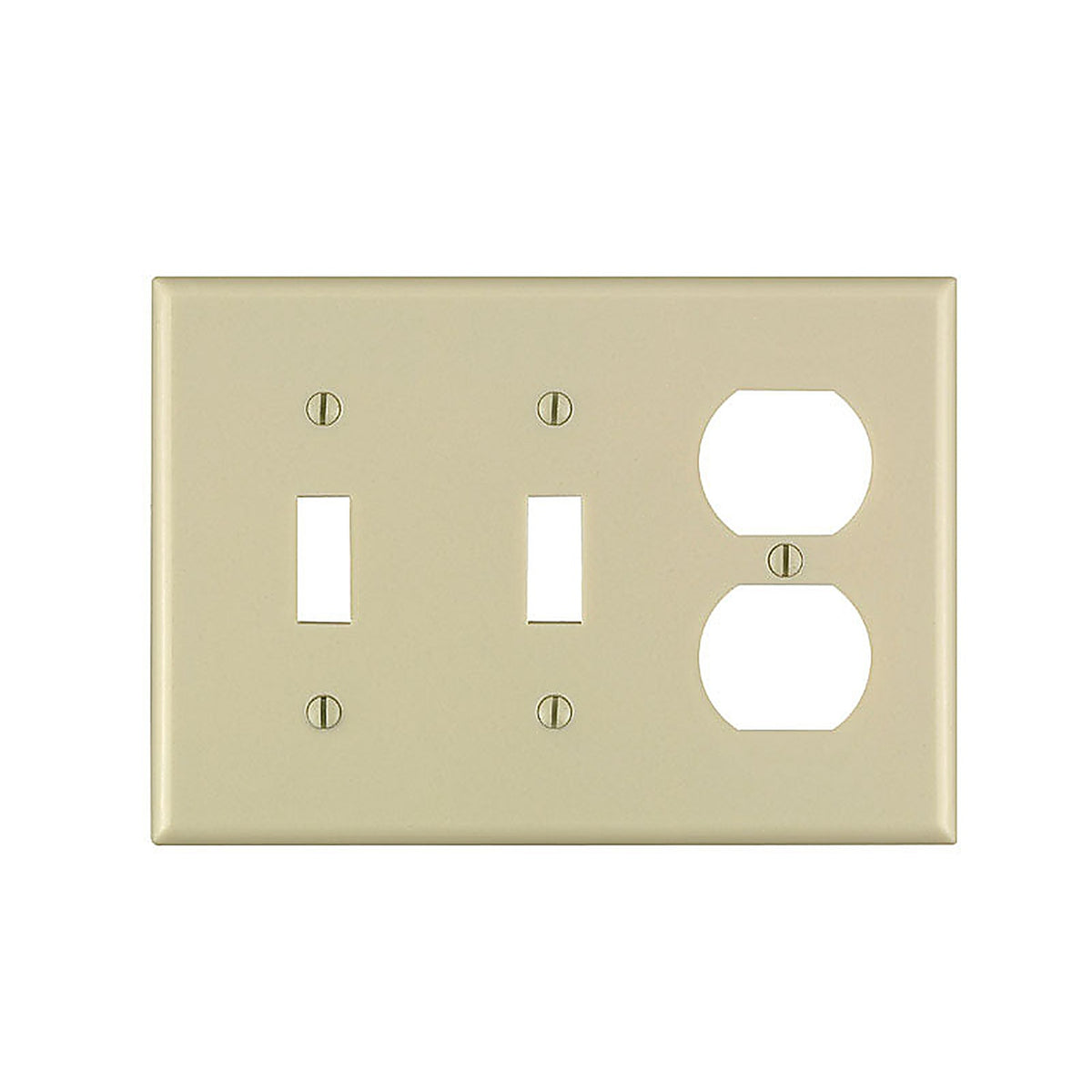 Leviton - 86021-000 - Ivory 3 gang Thermoset Plastic Duplex/Toggle Wall Plate 1 pk