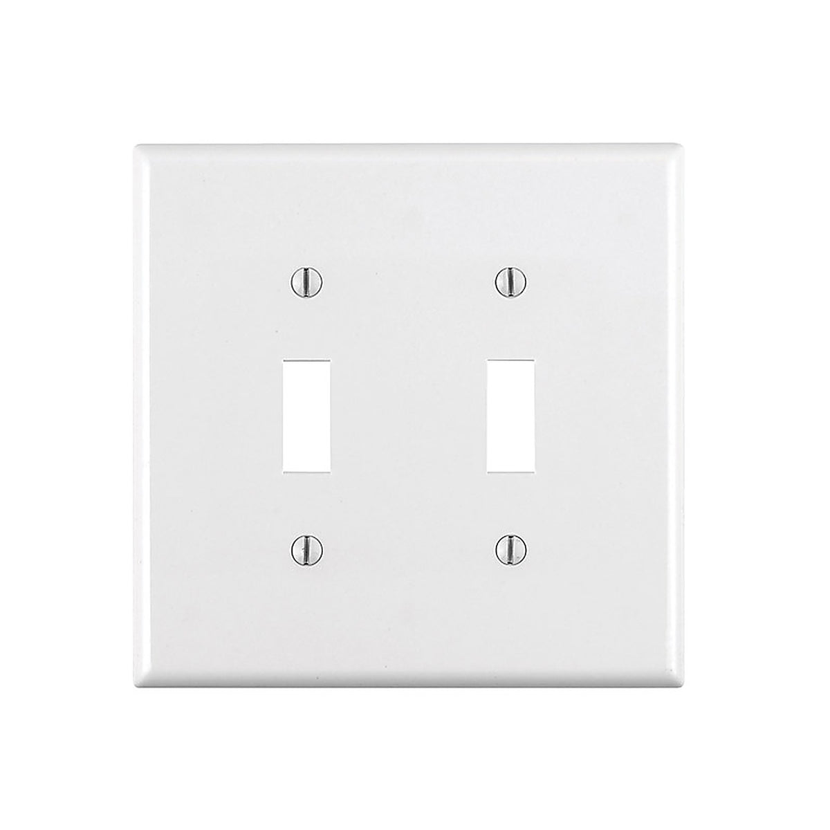 Leviton - 80509-00W - White 2 gang Thermoset Plastic Toggle Wall Plate 1 pk