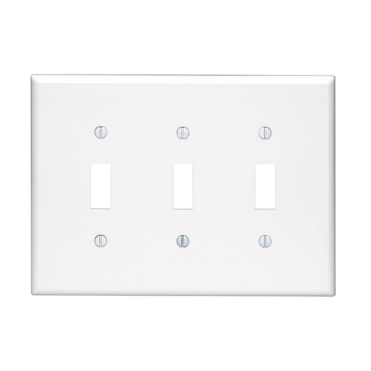 Leviton - 80511-00W - White 3 gang Plastic Toggle Wall Plate 1 pk