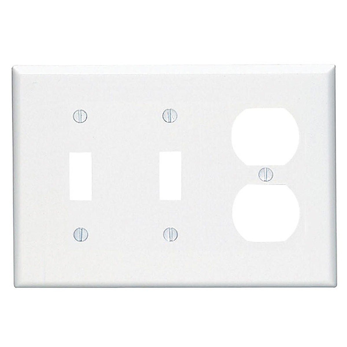 Leviton - 80521-00W - White 3 gang Plastic Duplex/Toggle Wall Plate 1 pk