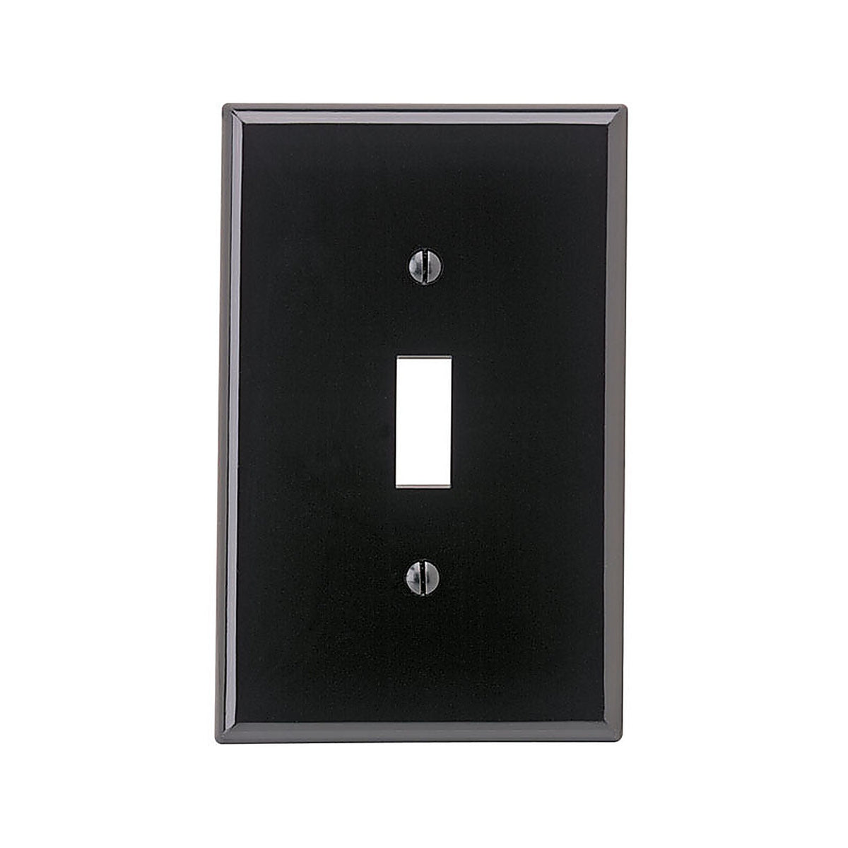 Leviton - 00PJ1-00E - Midway Black 1 gang Nylon Toggle Wall Plate 1 pc