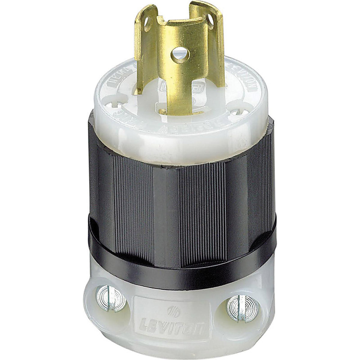Leviton - 04720-00C - Industrial Nylon Grounding Plug L5-15P 18-10 AWG 2 Pole 3 Wire Bulk