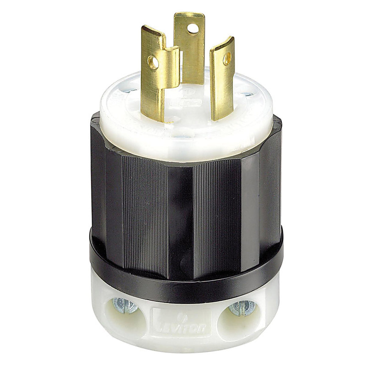 Leviton - 02621-0PB - Industrial Nylon Curved Blade/Ground Locking Connector L6-30P 16-8 AWG 2 Pole 3 Wire Bagged