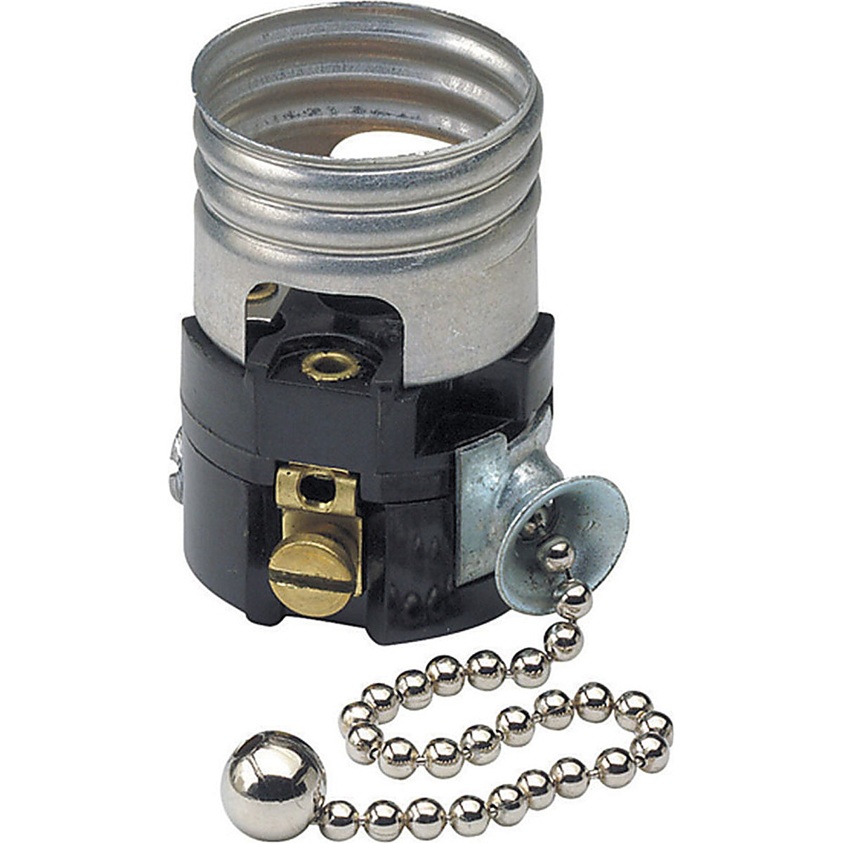 Leviton - 19980-00M - Aluminum Medium Base Pull Chain Socket - 1/Pack