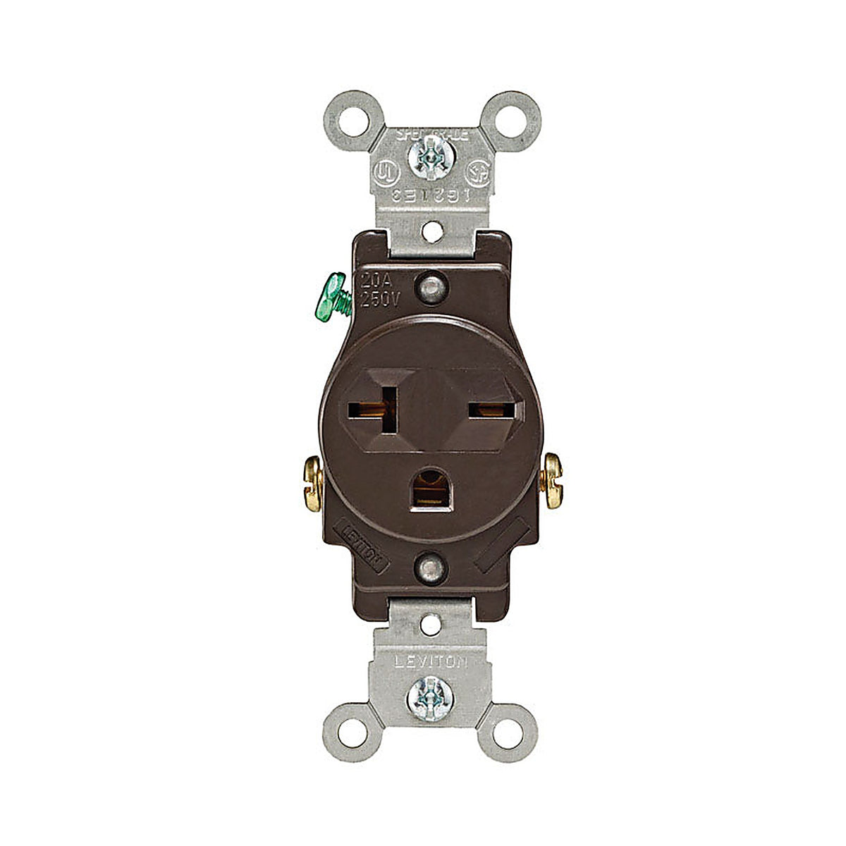 Leviton - 05821-00S - 20 amps 250 volt Brown Outlet 6-20R - 1/Pack