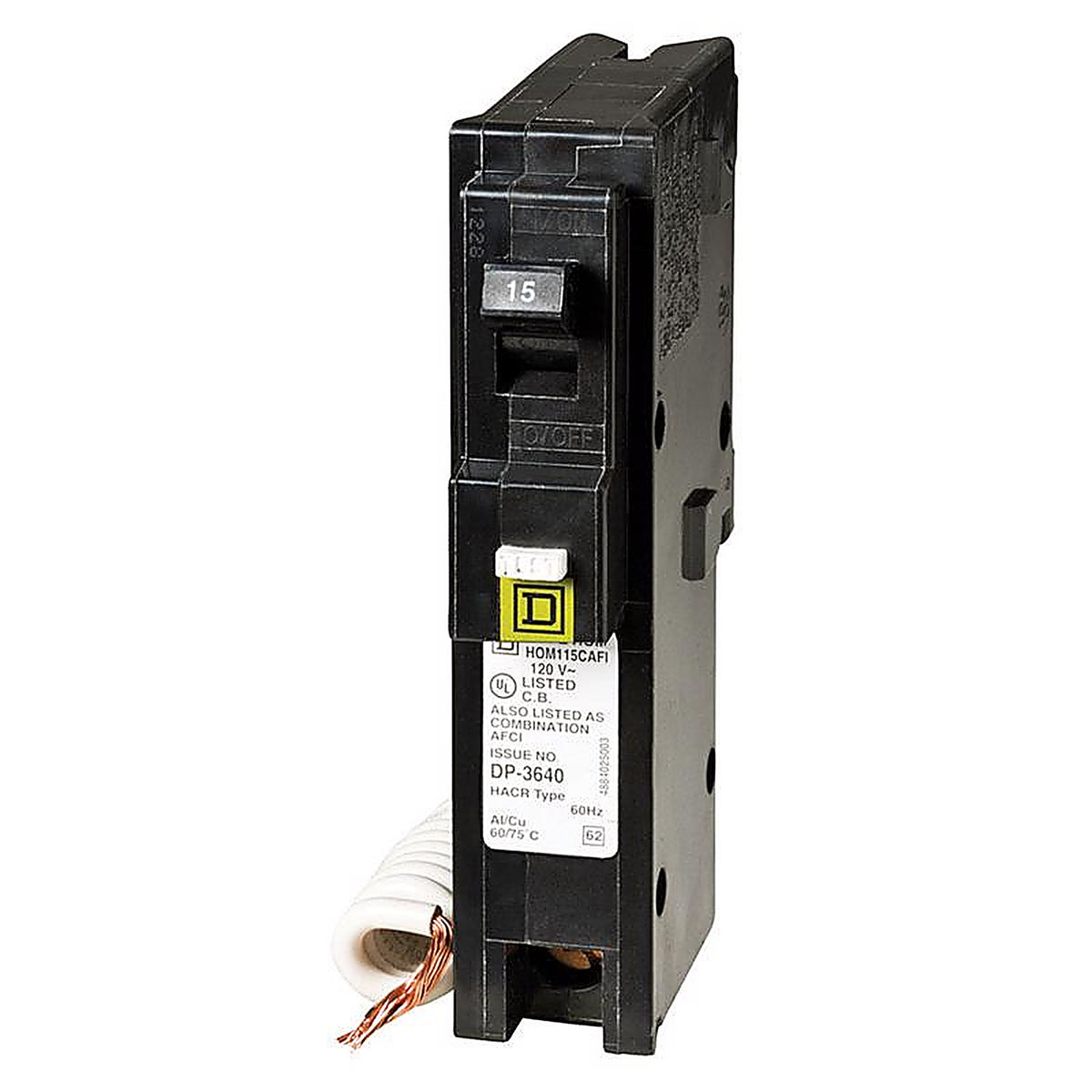 Square D - HOM115CAFIC - HomeLine 15 amps Arc Fault/Plug In Single Pole Circuit Breaker