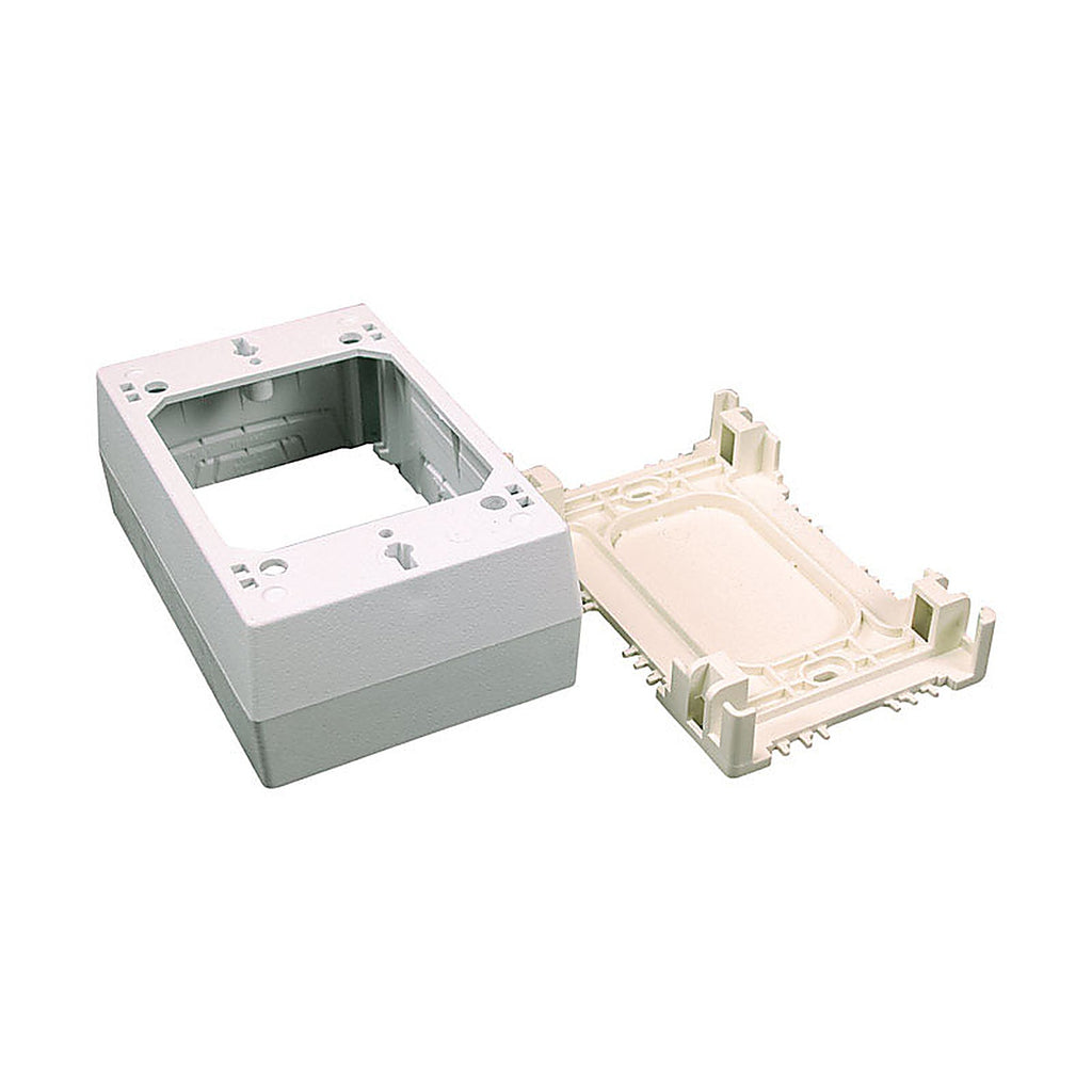 Legrand - NM2 - Wiremold 1.6 in. Rectangle Plastic 1 gang Outlet Box Ivory