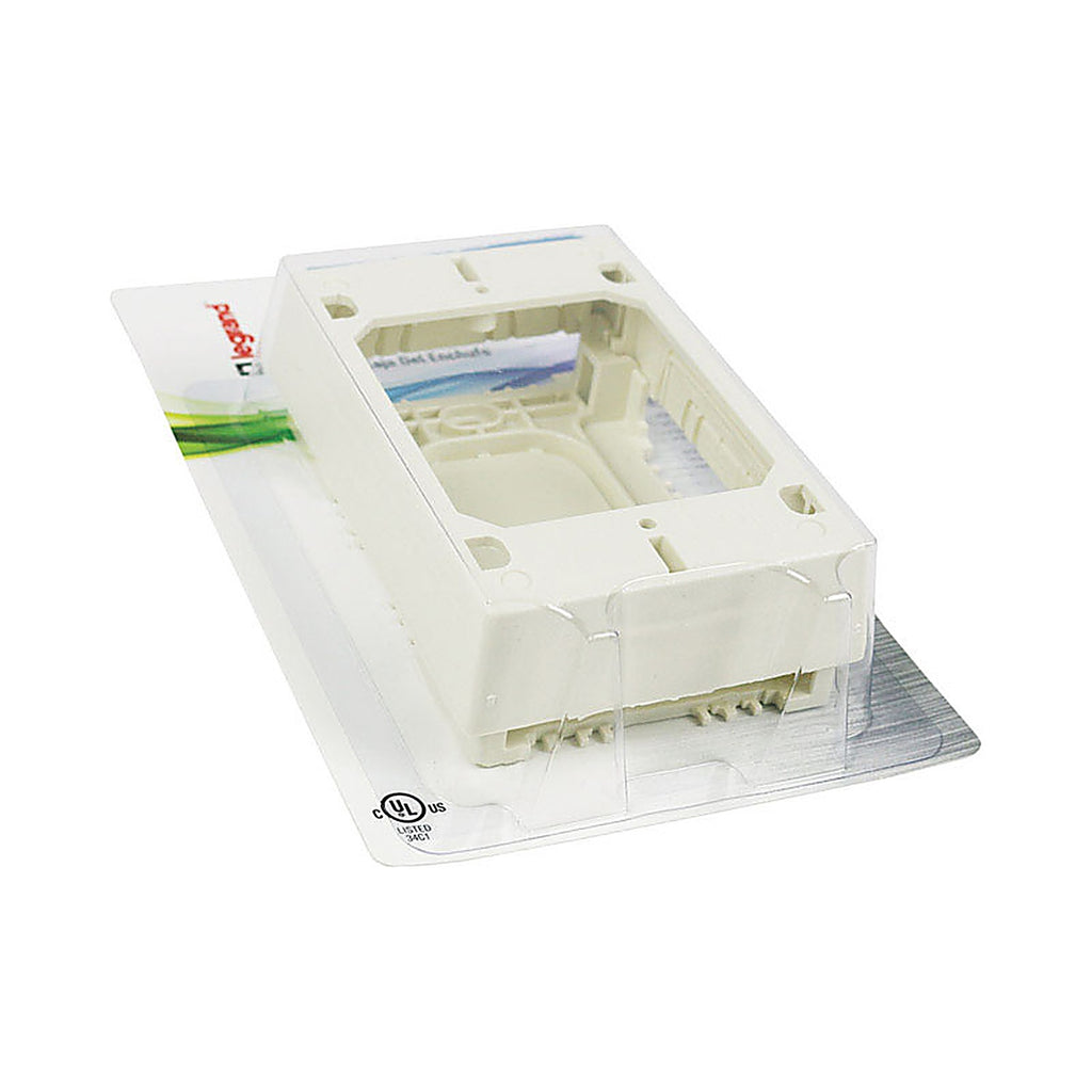 Legrand - NM2 - Wiremold 1.6 in. Rectangle Plastic 1 gang Outlet Box Ivory