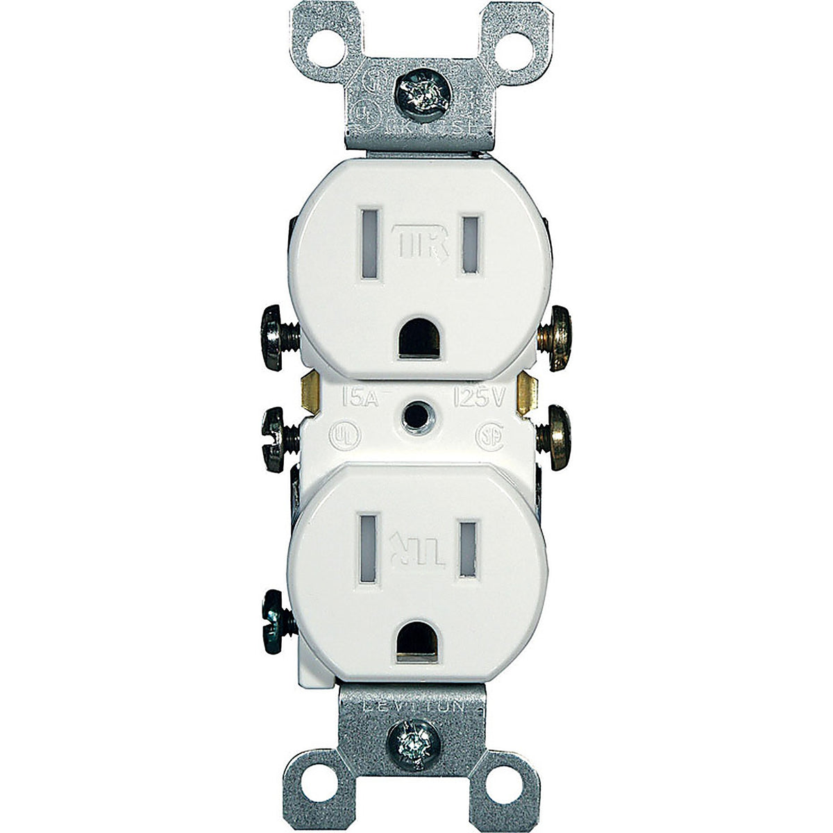 Leviton - T5320-00W - 15 amps 125 volt Duplex White Outlet 5-15R - 1/Pack