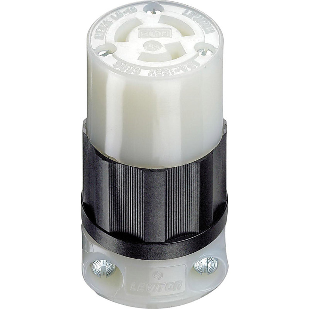 Leviton - 04729-00C - Industrial Nylon Curved Blade/Ground Locking Connector L5-15R 18-10 AWG 2 Pole 3 Wire