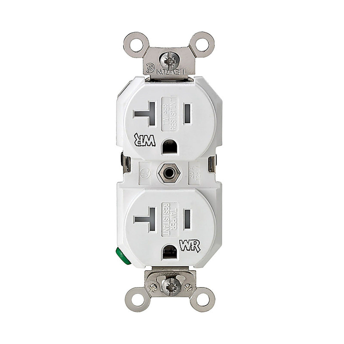 Leviton - TWR20-00W - 20 amps 125 V Duplex White Outlet 5-20R 1 pk