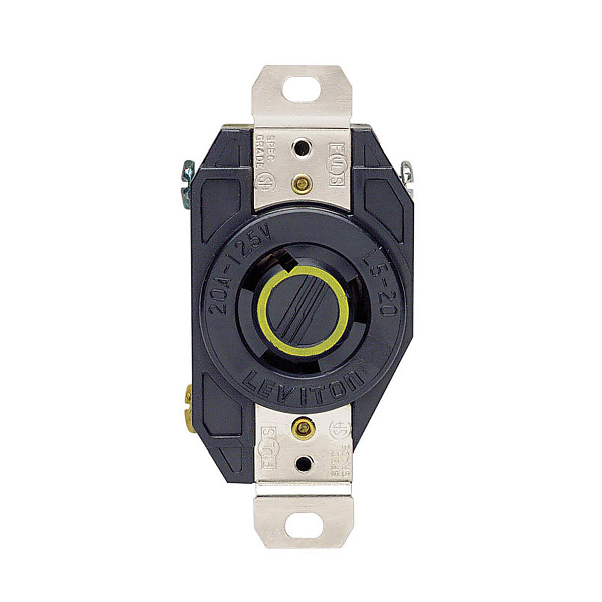 Leviton - 02310-00D - V-O-Max 20 amps 125 volt Black Outlet L5-20R - 1/Pack