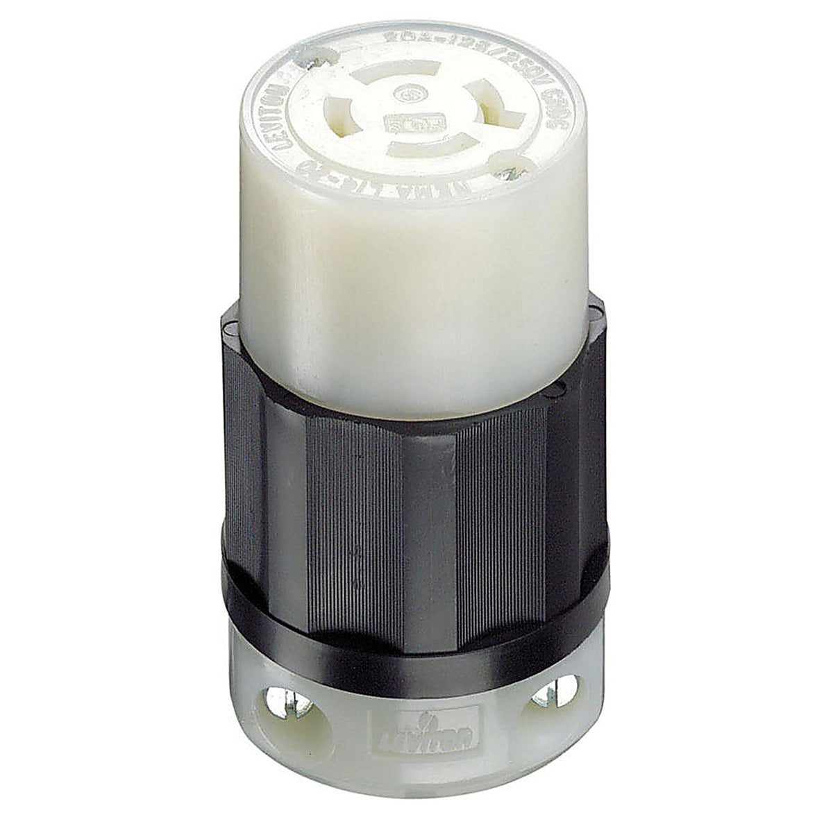 Leviton - 02413-0PB - Industrial Nylon Ground/Curved Blade Locking Connector L14-20R 14-10 AWG 3 Pole 4 Wire
