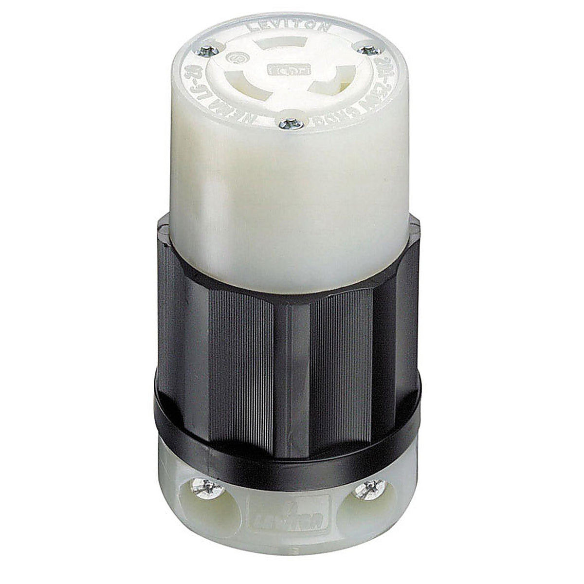 Leviton - 02323-0PB - Industrial Nylon Grounding Locking Connector L6-20R 16-10 AWG 2 Pole 3 Wire Bagged