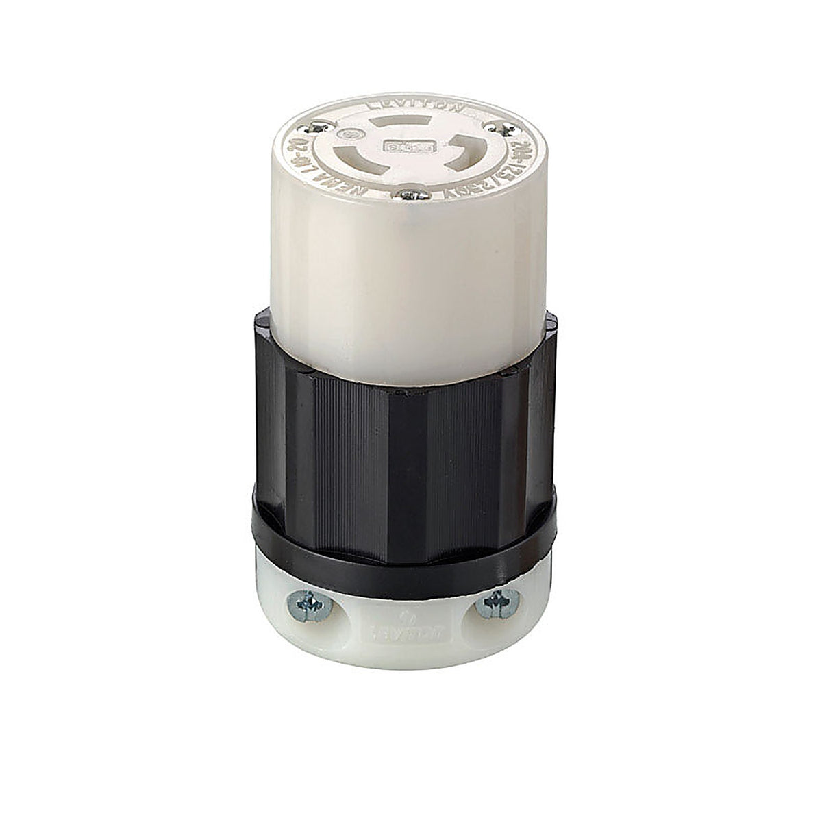 Leviton - 02363-0PB - Industrial Nylon Non-Grounding Locking Connector L10-20R 16-10 AWG 3 Pole 3 Wire Bagged