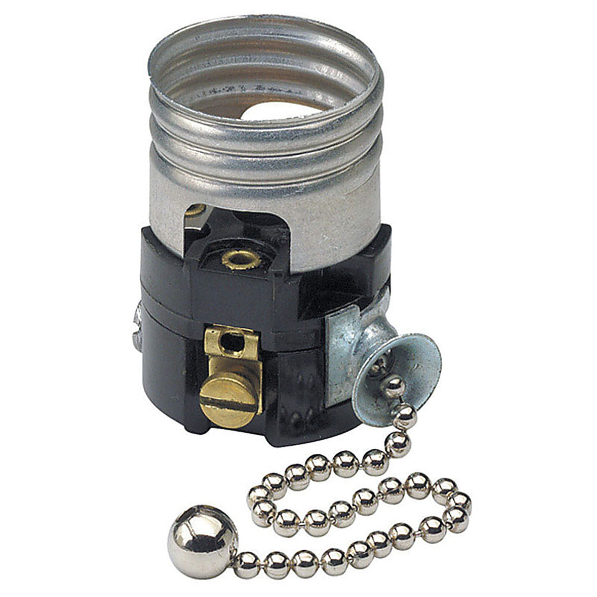 Leviton - C21-19980-00M - Aluminum Incandescent Medium Base Pull Chain Socket - 1/Pack