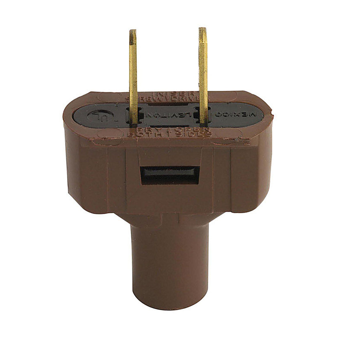 Leviton - C20-48643-000 - Residential Vinyl Straight Blade Plug 1-15P 18-2 AWG 2 Pole 2 Wire