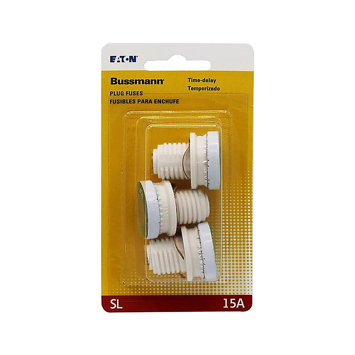 Bussmann - BP/SL-15 - 15 amps Tamper Proof Plug Fuse - 3/Pack