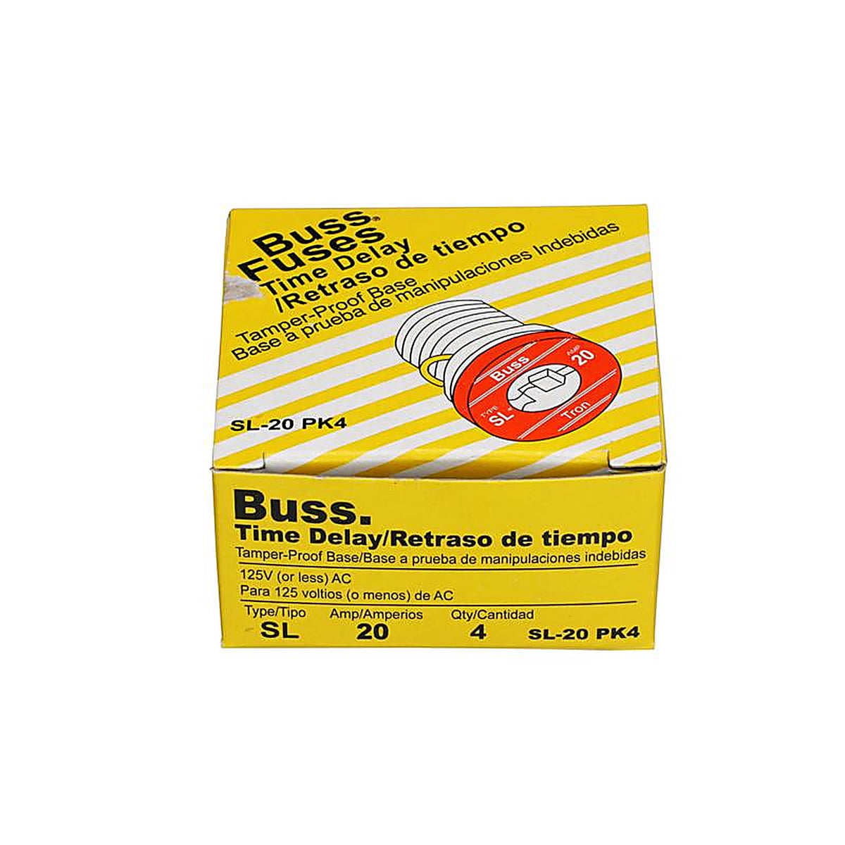 Bussmann - SL-20PK4 - 20 amps Tamper Proof Plug Fuse - 4/Pack