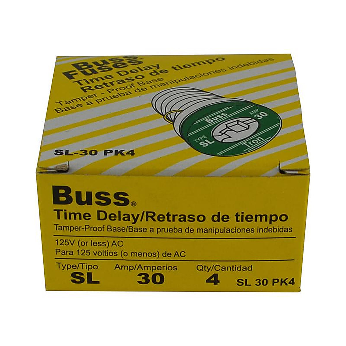 Bussmann - SL-30PK4 - 30 amps Tamper Proof Plug Fuse 4 pk